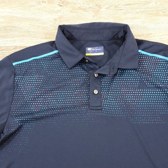 Jack Nicklaus Golf Large Short Sleeve Shirt Men Sport Casual Polyester Blue Soft - Picture 3 of 11